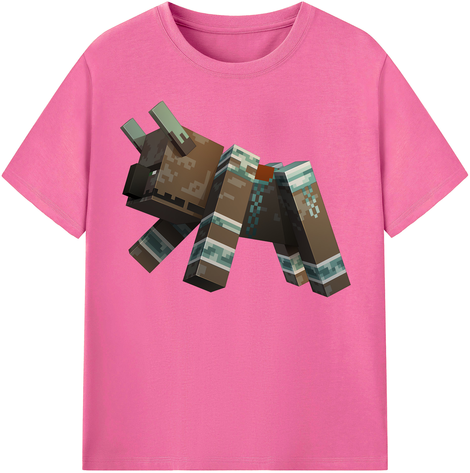 （画像用） マインクラフト ブロックの世界 Minecraft MC Block world レディースカジュアルプリントTシャツ（綿100％）